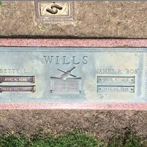 Bob Wills' grave is located in Tulsa at Memorial Park Cemetery.