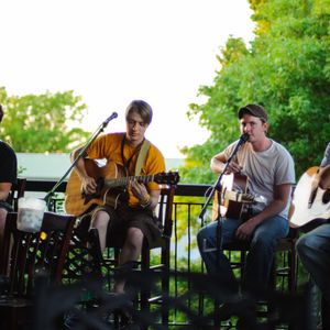 (Left to right) Aaron Holt of Mama Sweet, Blake Lennon, John Fullbright and Gabriel Marshall of the Damn Quails performing on the patio of Libby's in Goldsby, Oklahoma