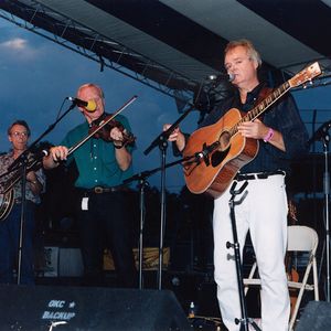 (Left to Right) John Hickman, Byron Berline and Mason Williams performing at the Oklahoma International Bluegrass Festival in 1999