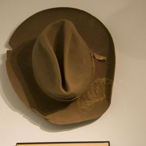Woody Guthrie's hat hangs in the Okemah Historical Society location.
