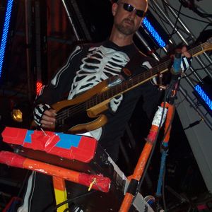 Michael Ivins plays with The Flaming Lips at a live show at the Zoo Amphitheatre in Oklahoma City.