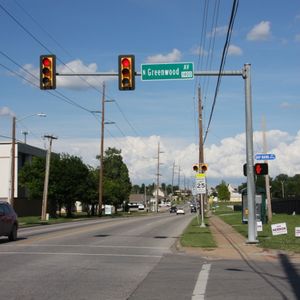Sections of Greenwood Avenue in Tulsa have signs honoring The GAP Band, a musical group named for Greenwood, Archer and Pine. 
