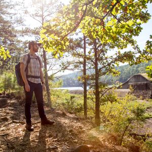 Hike along the trails at Clayton Lake State Park. Photo by Lori Duckworth.