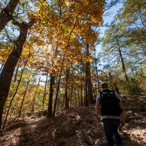 Adventures like hiking await for outdoor lovers at Robbers Cave State Park.