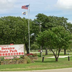 The entrance to Bernice Area at Grand Lake State Park on Grand Lake O' The Cherokees.