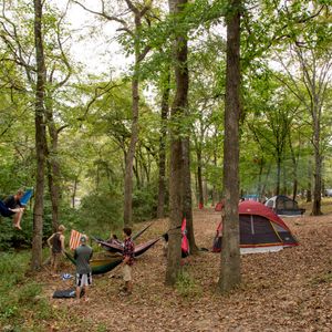 Travel with your tent and hammocks for the ultimate get-in-touch-with-nature experience at Beavers Bend State Park. Photo by Lori Duckworth/Oklahoma Tourism.