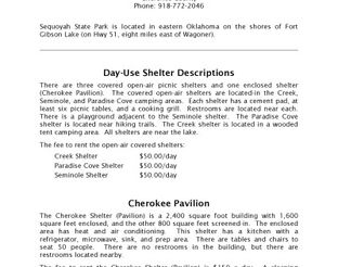 Shelter & Pavilion Information