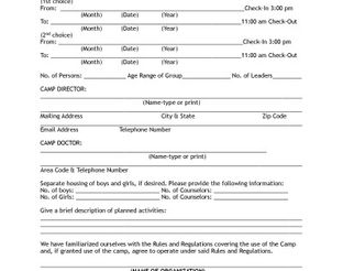 View Lake Murray Group Camp Application