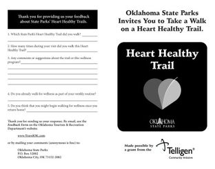 Roman Nose State Park - Heart Healthy Trail Booklet