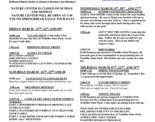 Driftwood Nature Center - Spring Break Activities