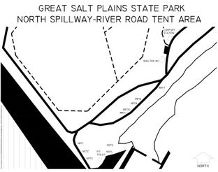 View North Spillway-River Road Tent Area Map