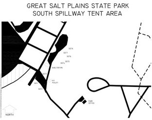 View South Spillway Tent Area Map