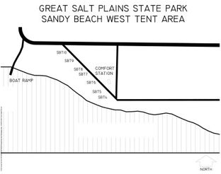 View Sandy Beach West Tent Area Map