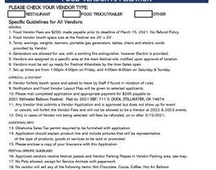2021 Food Vendor Application Form