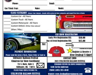 2021 Car Show Registration Form