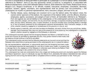 2021 Balloon Rides Waiver Form