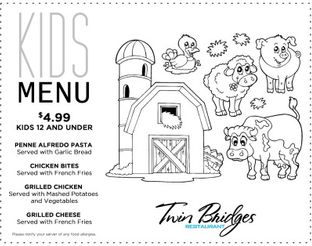 Twin Bridges Restaurant Kids Menu