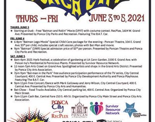 2021 Gotham Comes to Ponca City Event Schedule