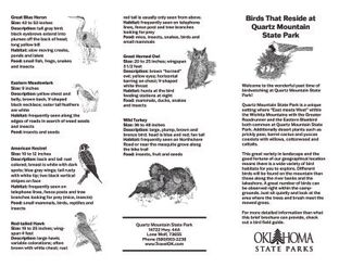Birding Map - Quartz Mountain State Park