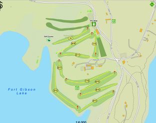 Nine-hole golf course map.