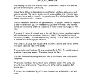 View Additional Beavers Bend Group Camp Info