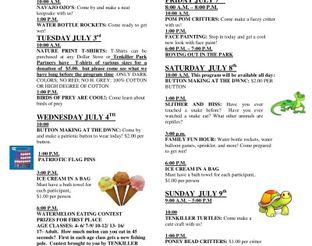 Fourth of July Schedule - Driftwood Nature Center