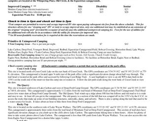 Robbers Cave Camping Information