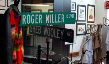 Street sign in the Roger Miller Museum honoring the town of Erick's favorite sons. 