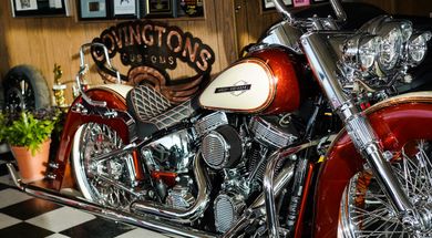 Admire custom-built motorcycles and cars at Covington's Customs in Woodward.