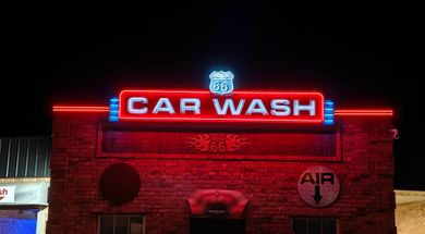 Route 66 Car Wash Neon Sign