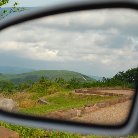 The Talimena National Scenic Byway provides many turnouts to take in the views of the Kiamichi Mountains and Ouachita National Forest in southeastern Oklahoma.