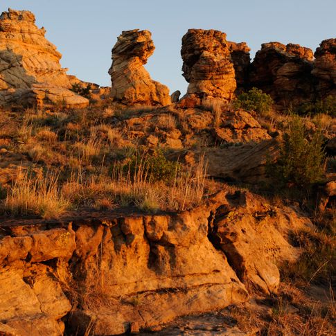 Dramatic rock formations can be found in the area surrounding Black Mesa State Park in northwest Oklahoma.