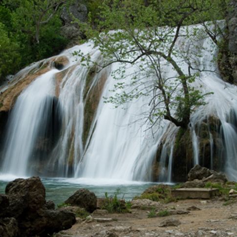 The 77-foot tall cascades at Turner Falls Park in Davis are a favorite outdoor spot.  A natural swimming pool is formed at the base of the picturesque falls where families can enjoy the cool waters and scramble around the rock formations.