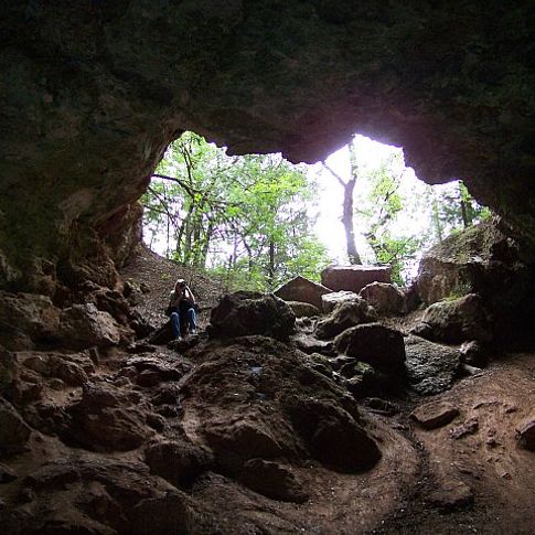 At Alabaster Caverns State Park guests can take a tour of the main caverns, or hike to wild caving areas and spelunk on their own.  This shot was taken from inside Owl Cave, one of the wild caves.  The park is located near Freedom in northwestern Oklahoma.