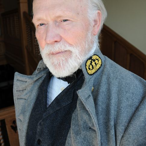 Ted Kachel as Robert E. Lee for the 2010 Oklahoma Chautauqua. As an historical interpreter, Kachel utilizes the skills he developed over 40 years of teaching humanities and theater at colleges across the midwest.