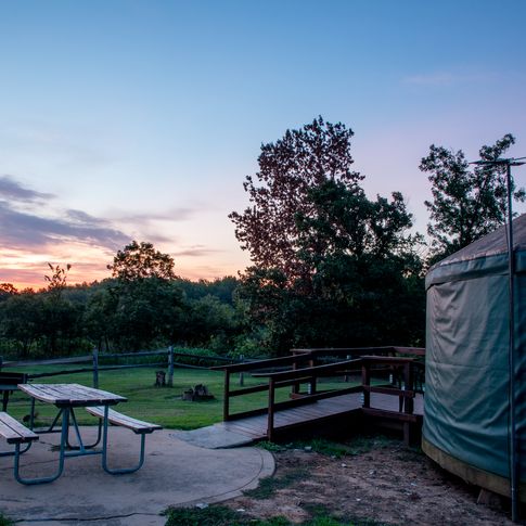 View one of Oklahoma's stunning sunsets from the comfort of a yurt at Lake Eufaula State Park. Photo by Lori Duckworth.