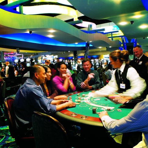Table games including poker and blackjack keep Riverwind Casino guests entertained 24 hours a day.