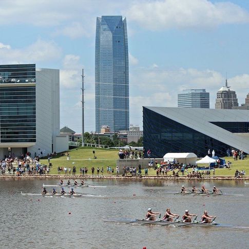 The Boathouse District on the Oklahoma River in downtown Oklahoma City buzzes with activity centered around rowing sports.  There are several activities that the public is invited to participate in.