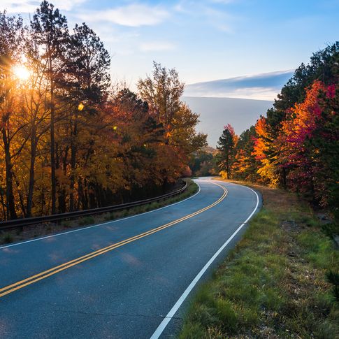 A drive or ride along the Talimena National Scenic Byway in fall reveals the natural beauty of transforming foliage.
