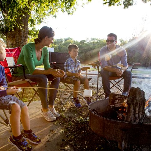 Create family memories you&#039;ll cherish forever around the campfire at Boiling Springs State Park.