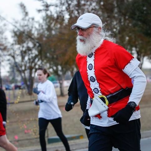 Runners at the Chill Your Cheeks 5K are encouraged to wear their festive holiday gear.