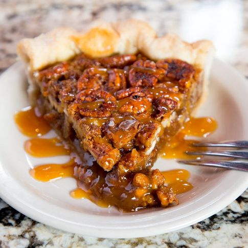 Enjoy Thanksgiving-themed eats from bakeries across Oklahoma, like this pecan pie from Two Frogs Grill in Ardmore.