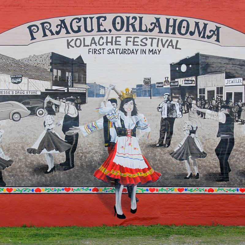 Prague Kolache Festival Mural Oklahoma's Official