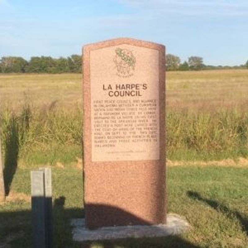 La Harpe's Council Marker Oklahoma's Official Travel