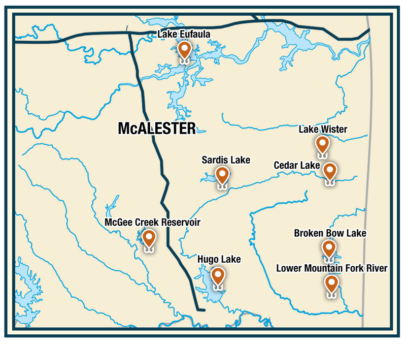 Sardis Lake Fishing Map Oklahoma Fishing Trail - Southeastern Loop | Travelok.com - Oklahoma's  Official Travel & Tourism Site