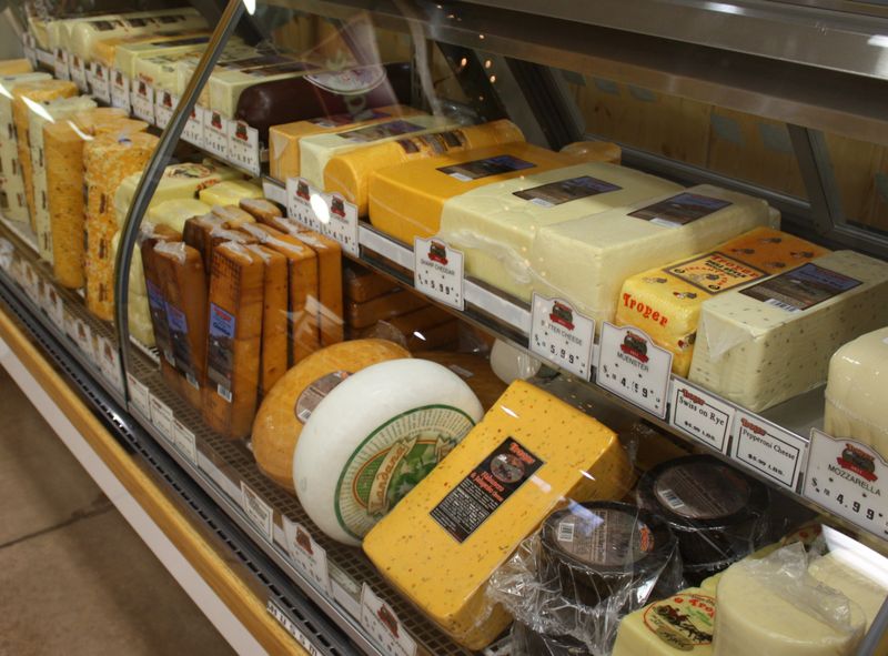 The deli counter at the Amish Cheese House in Chouteau offers plenty of delicious choices.