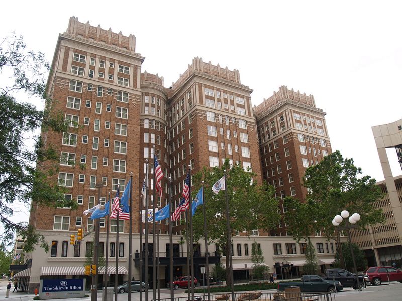 The historic Skirvin Hotel in downtown Oklahoma City has a long and storied past having hosted dignitaries such as presidents and celebrities for over 95 years.