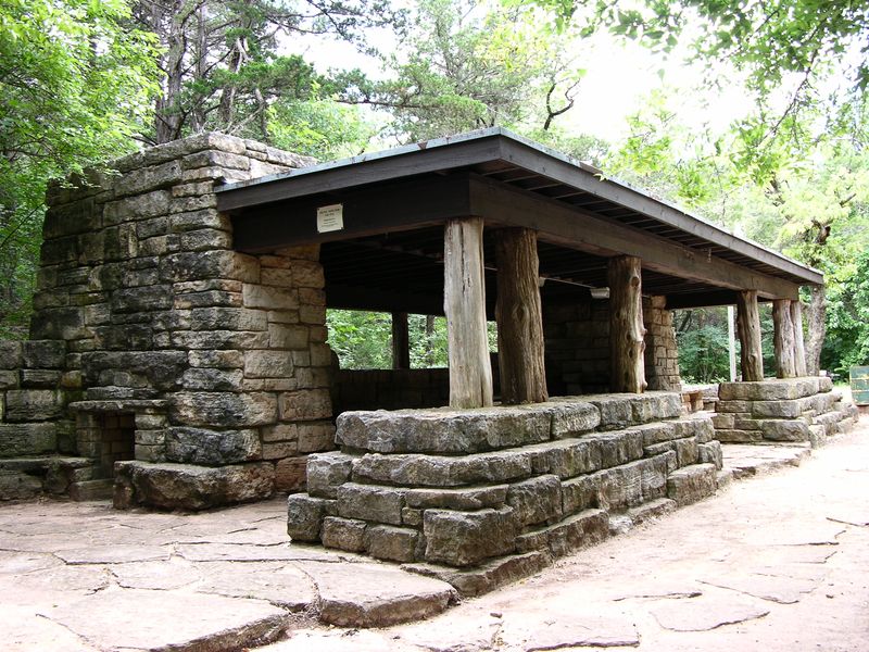 This picnic shelter, located at Roman Nose State Park in Watonga, was built by the historic Civilian Conservation Corps in the 1930s and has hosted decades of family picnics.