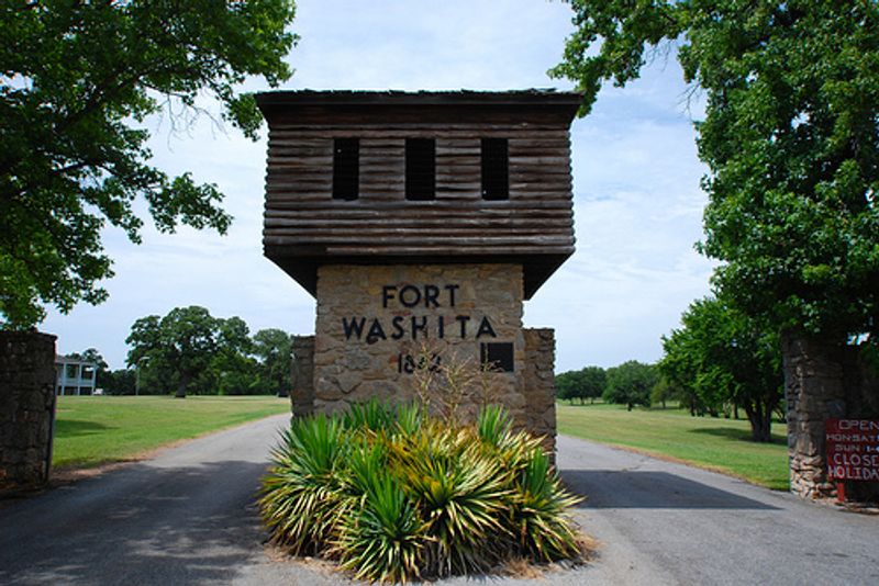 Fort Washita near Durant was established in 1842 to protect the recently relocated Chickasaw tribe from the western tribes who considered the land part of their hunting grounds.  Troops were also stationed at the fort during the Civil War.