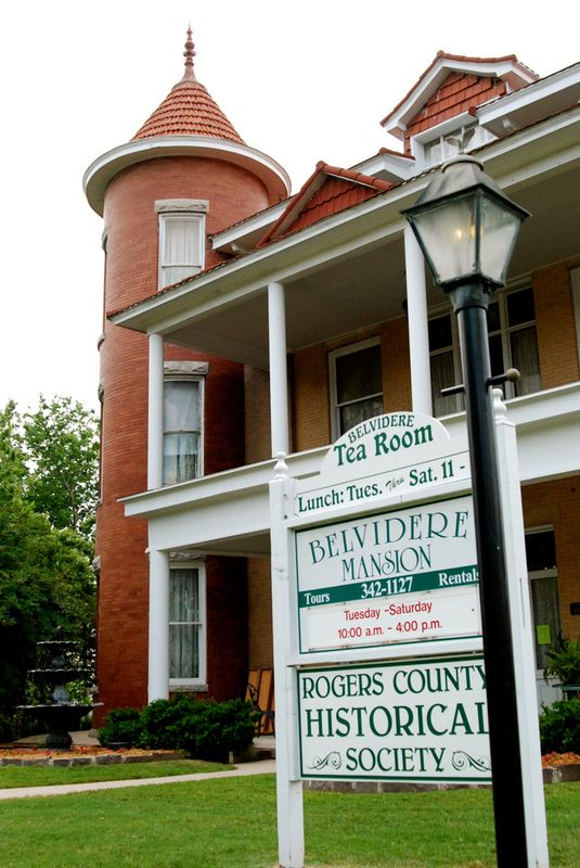 The Belvidere Mansion in Claremore is a magnificent three-story Victorian mansion built in 1907 that is now open to the public.  Guided tours are available and the tea room inside serves a scrumptious lunch. 